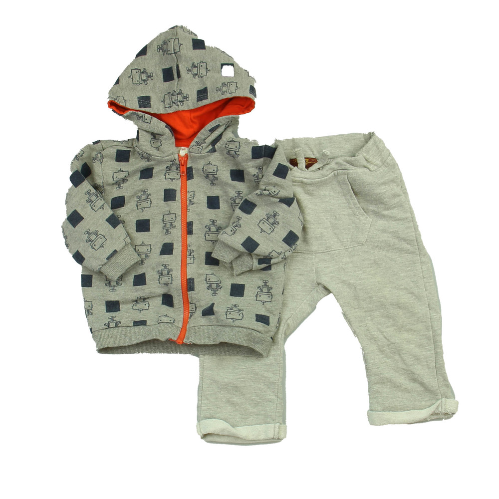 7 for all Mankind | Petit Lem Boys Grey | Robots Apparel Sets size: 6 Months - Picture 1 of 2